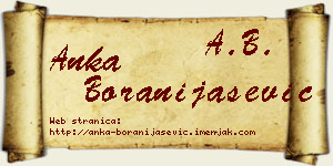 Anka Boranijašević vizit kartica